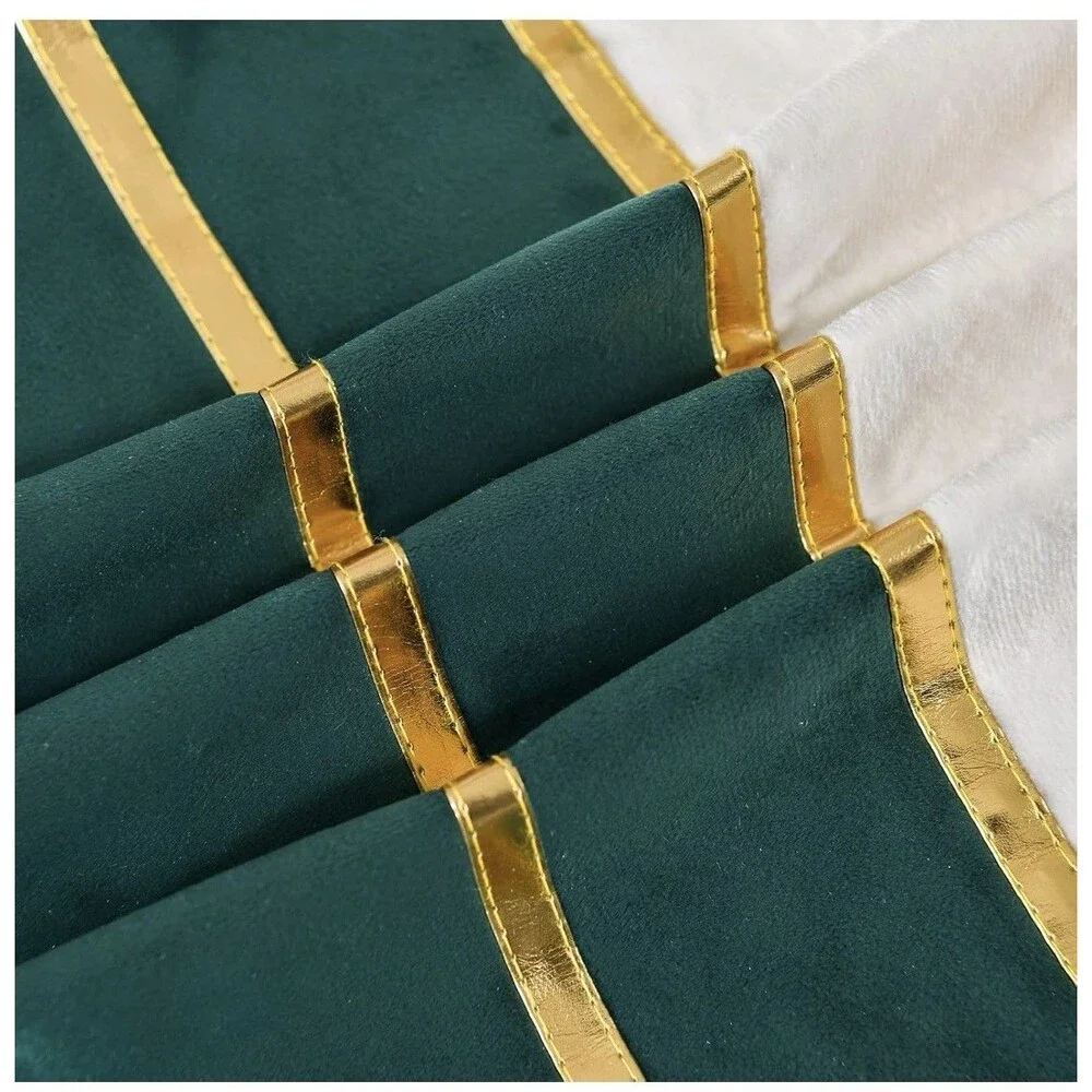 Soft Velvet Throw Pillow Covers ONLY W/ Gold Stripes Luxury Decorative Cushion
